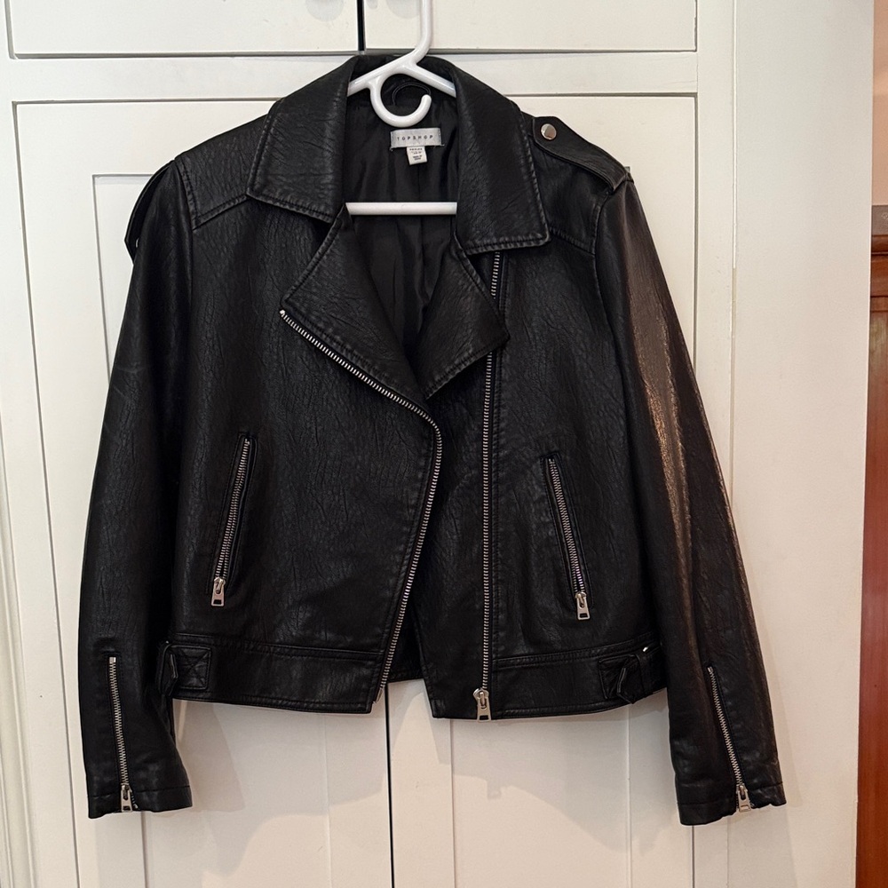 Top Shop Black Leather Biker Jacket